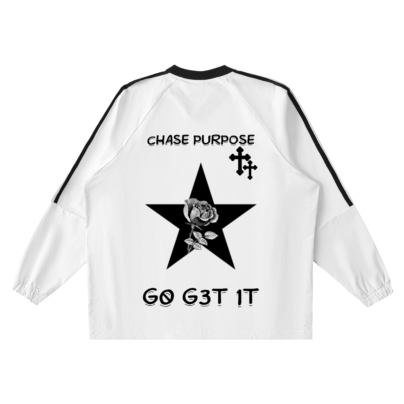 Color-Block V-Neck Long-Sleeve T-Shirt