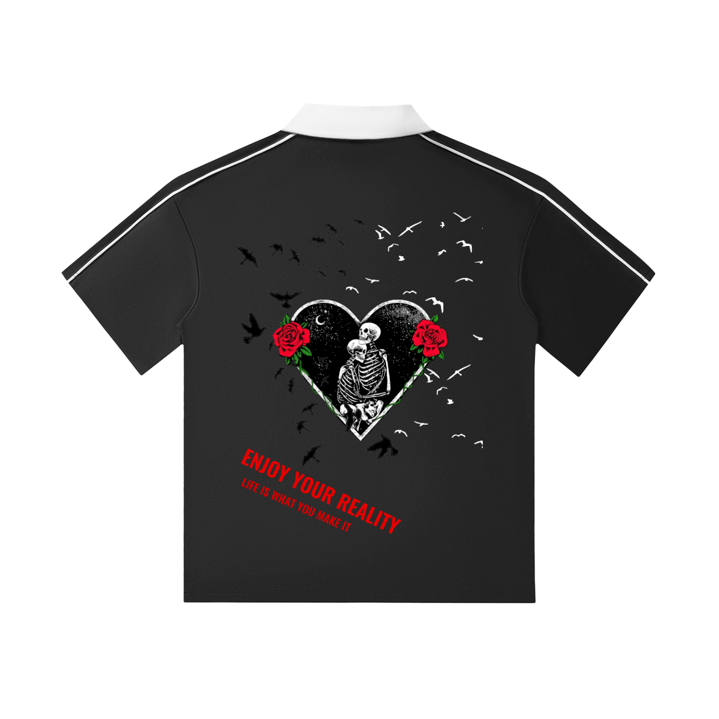 Contrast Collar Short-Sleeve Polo Shirt