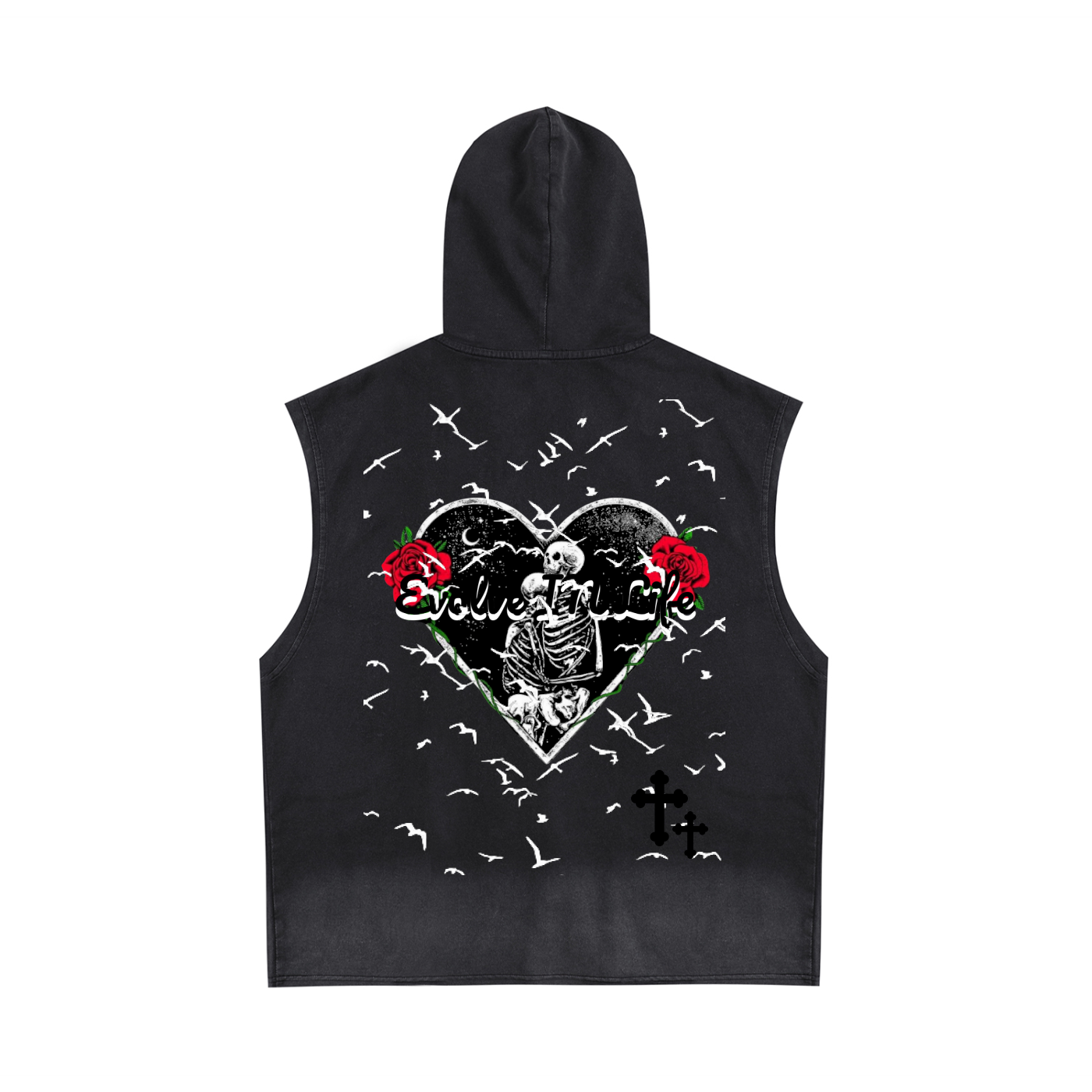 Vintage Washed Zip-Up Hooded Tank Top