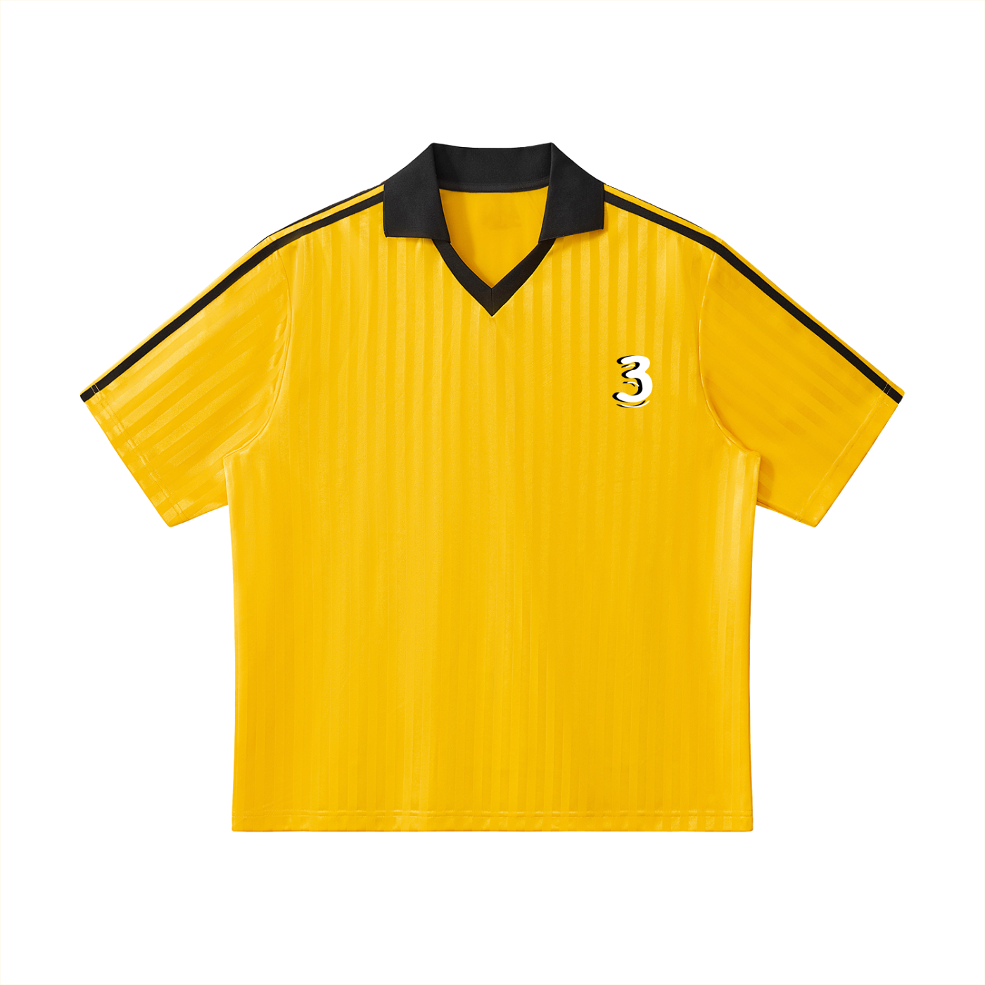Contrast Collar Striped Soccer Jersey