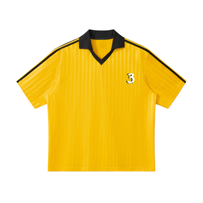 Contrast Collar Striped Soccer Jersey