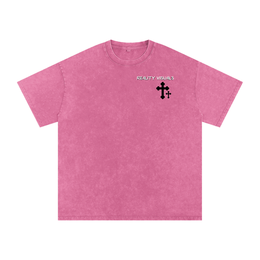 Snow Washed Oversized Cotton T-Shirt