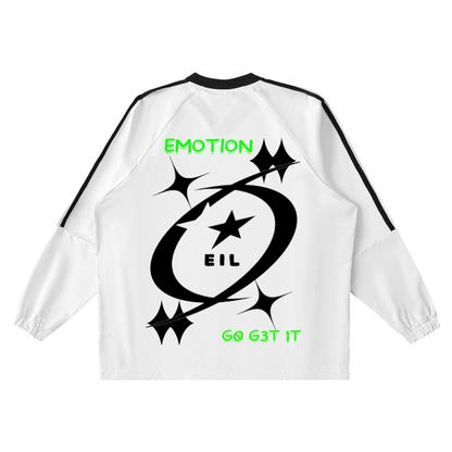 Color-Block V-Neck Long-Sleeve T-Shirt