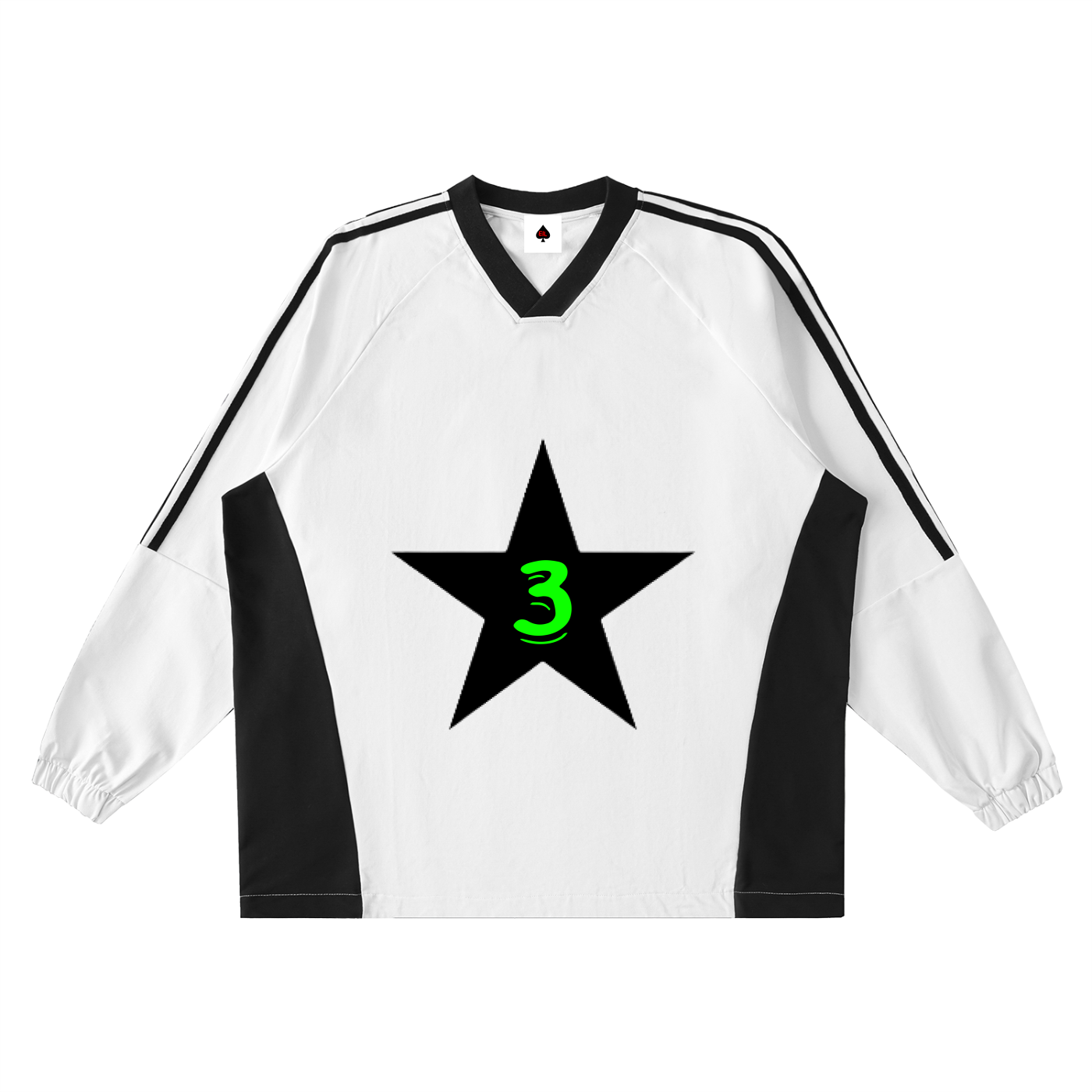 Color-Block V-Neck Long-Sleeve T-Shirt