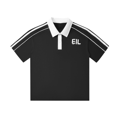 Contrast Collar Short-Sleeve Polo Shirt