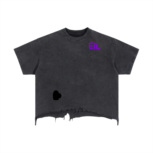 Vintage Wash Boxy Distressed Hem T-Shirt