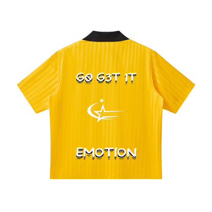 Contrast Collar Striped Soccer Jersey