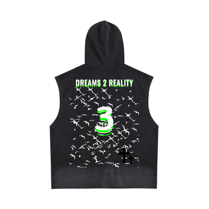 Vintage Washed Zip-Up Hooded Tank Top