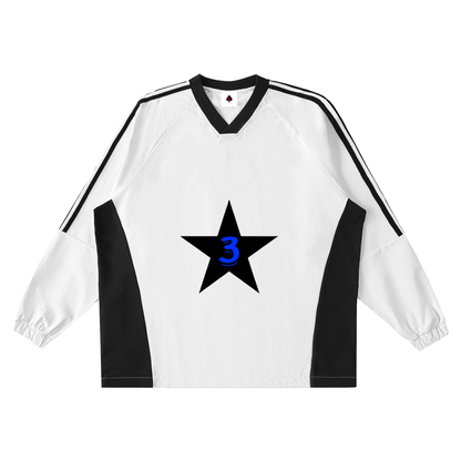 Color-Block V-Neck Long-Sleeve T-Shirt