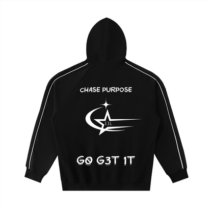 Contrast Piping Raglan Hoodie