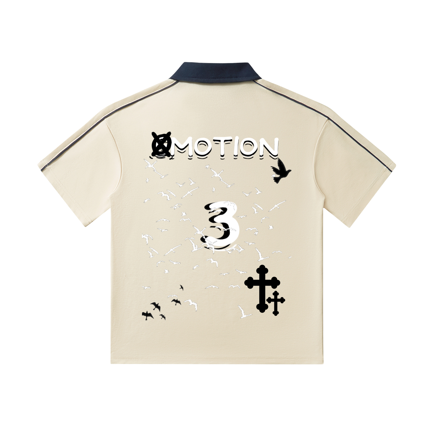 Contrast Collar Short-Sleeve Polo Shirt