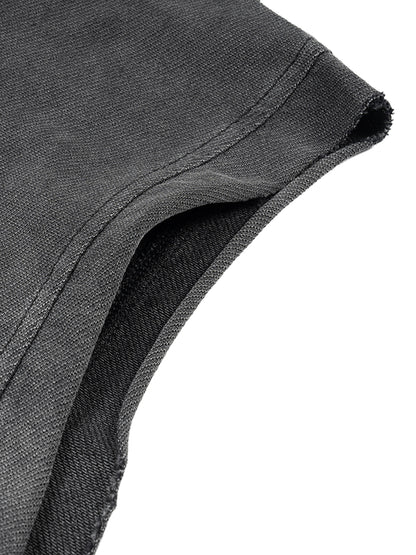 Vintage Washed Zip-Up Hooded Tank Top