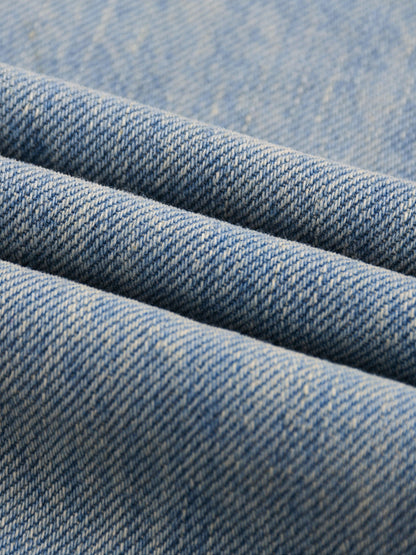 Sun Fade Raw Hem Denim Jeans